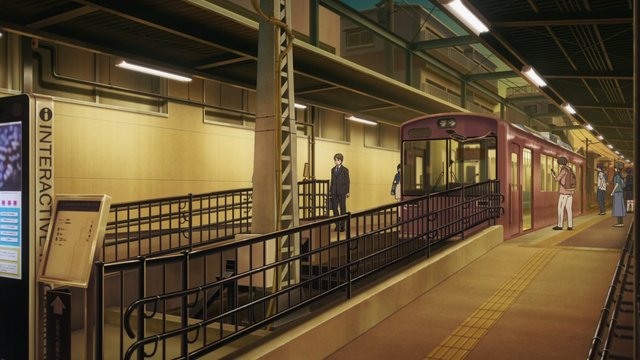 北野白梅町駅ホームのシーン